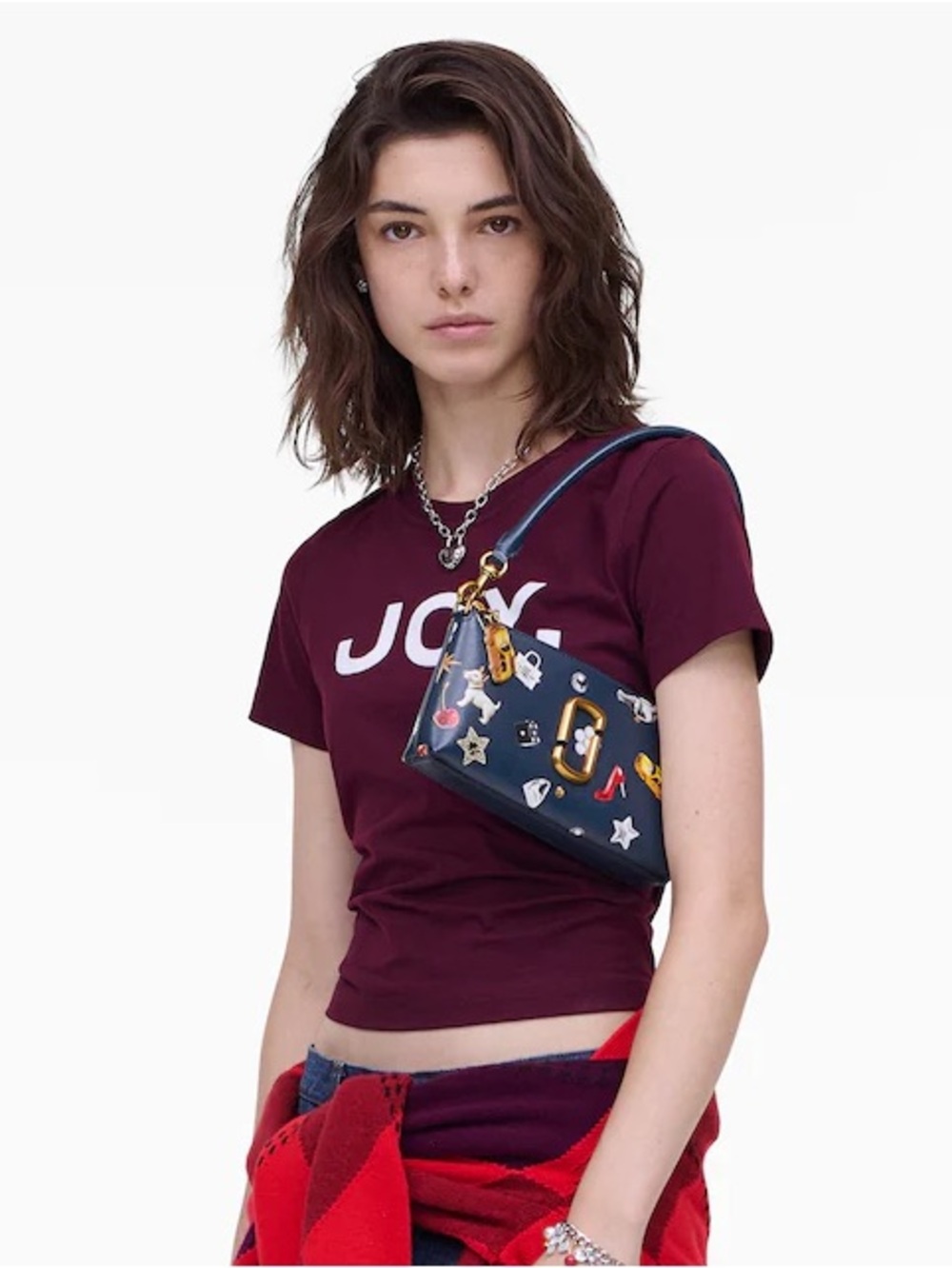 Marc Jacobs Navy Leather Mini Shoulder Bag with Multicolor Charm Accents - Picture 4 of 16